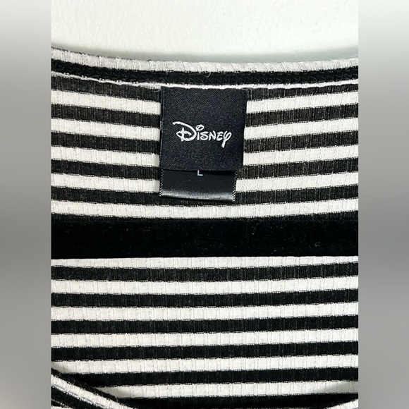 Disney Tale as Old As Time Black White Striped Sleep Dress Large - Picture 3 of 8